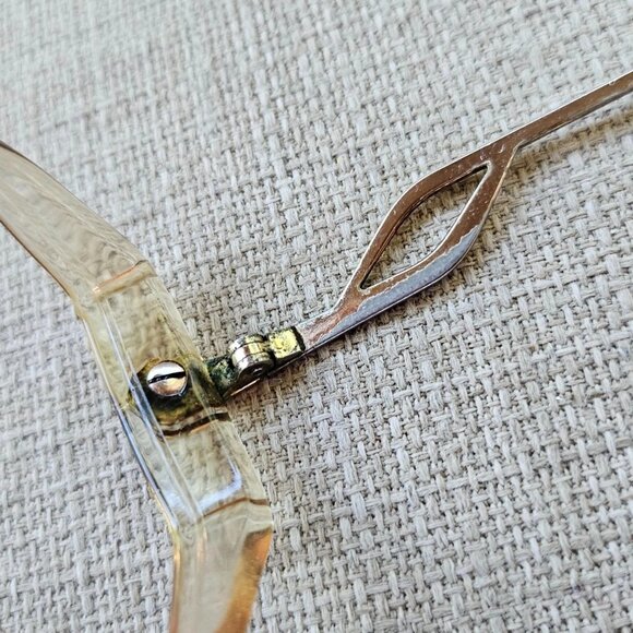 Vintage Eyeglasses Frame Tan Clear/Gold Tone Glasses Frame 52[]15 135 Eye Wear - Picture 10 of 11